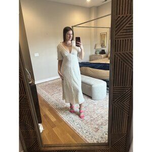 Rixo Bridal White Beaded Midi Dress Size XL